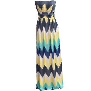 Filly Flair- Chevron strapless dress